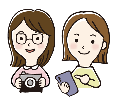 万博_りび記者2人イラスト