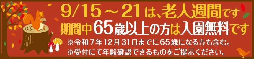 65歳以上入園無料期間