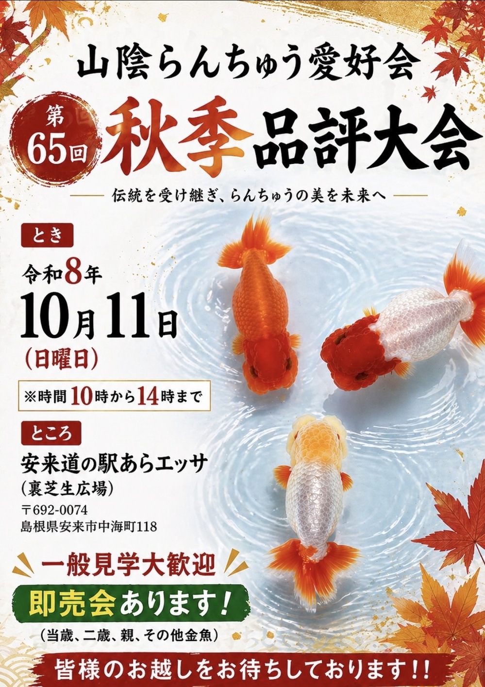 山陰らんちゅう愛好会　第65回秋季品評大会